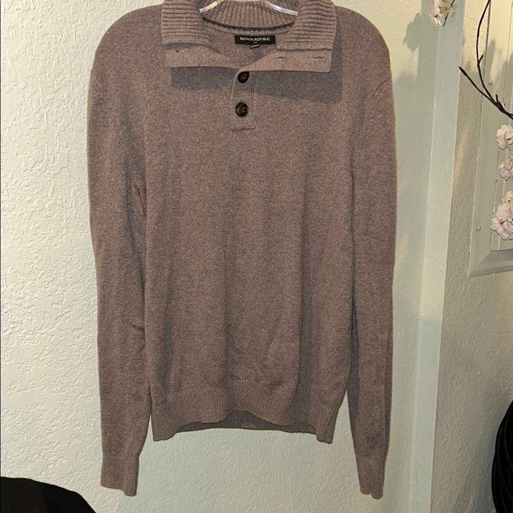 Banana Republic Brown Turtleneck Sweater Fine-Knit Fitted Design